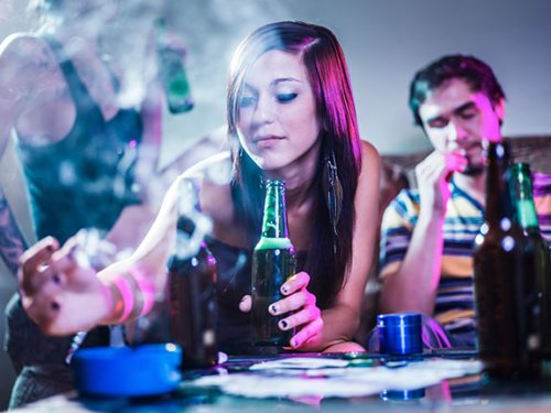teens drinking and smoking