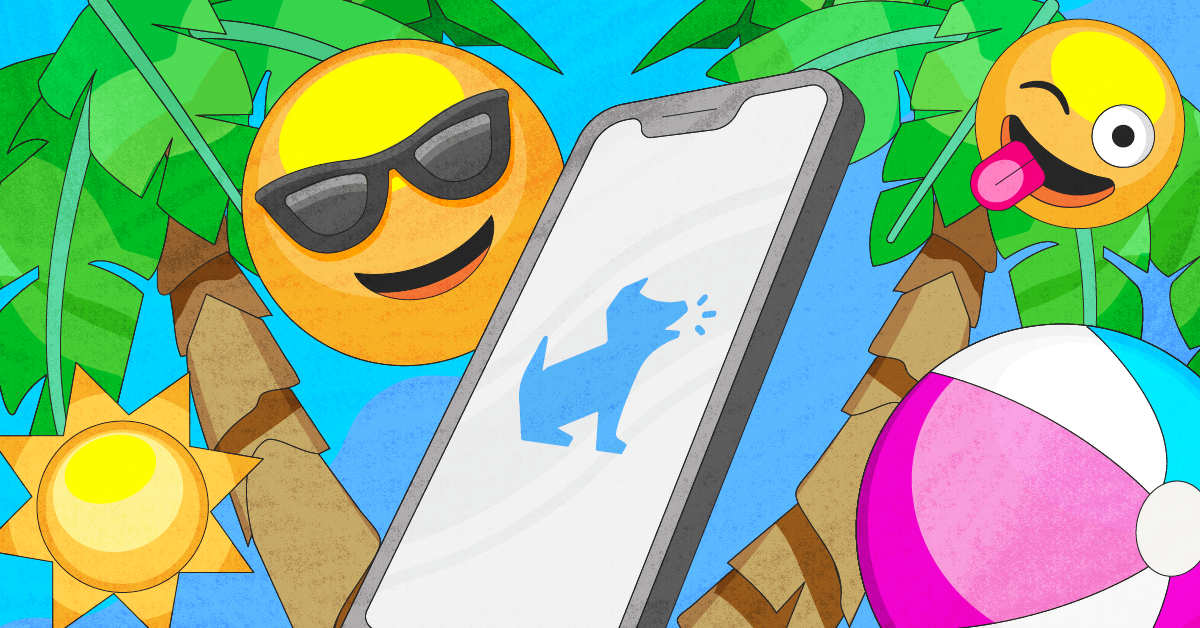 Summer Rules Summer emojis, a beach ball, and a palm tree