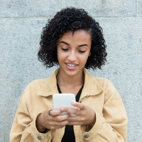 young girl texting