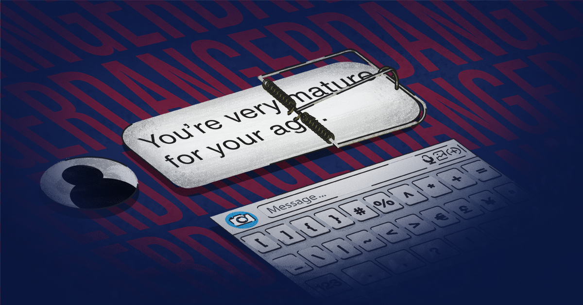 Resources About Child Trafficking A phone with a mousetrap superimposed on the message icon