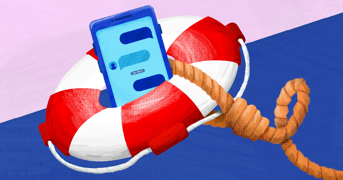 Safer Internet Day A life preserver with a cellphone inside of it