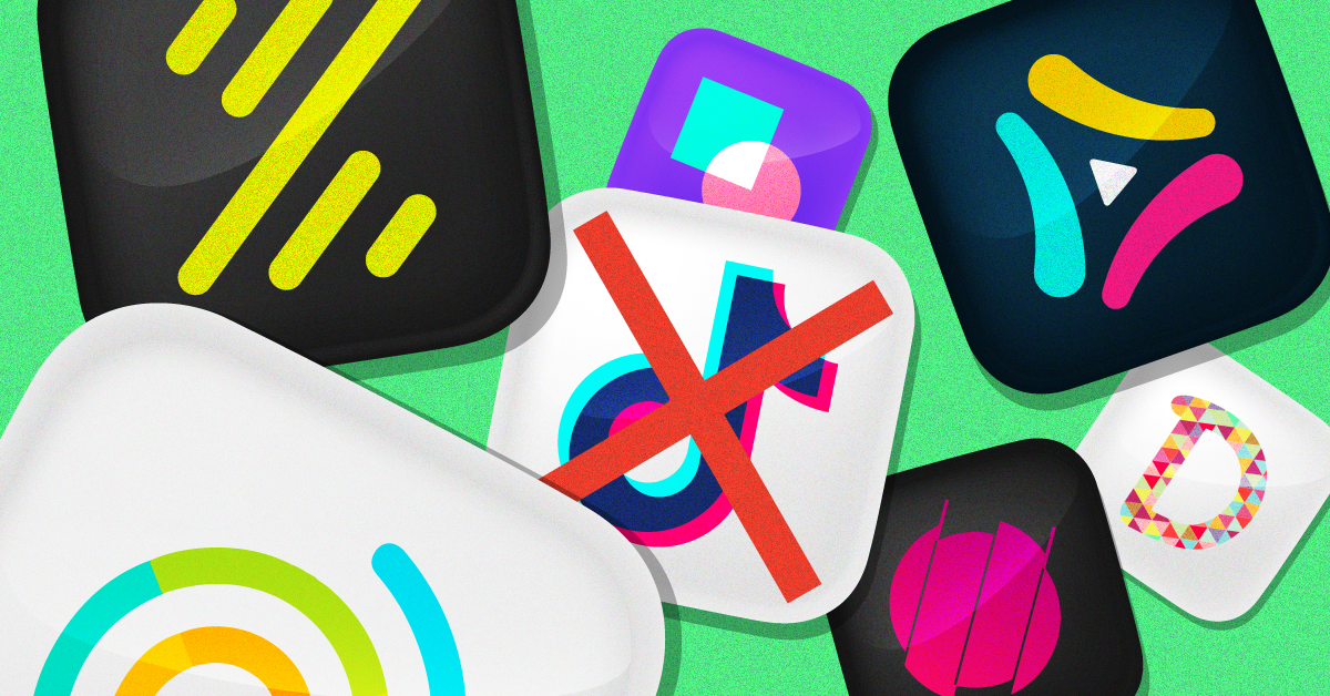 TikTok Shutting Down The TikTok logo in the middle of a number of alternative apps