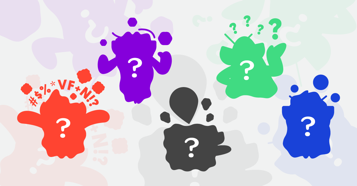 Types of Cyberbullying Outlines of multicolored ghosts