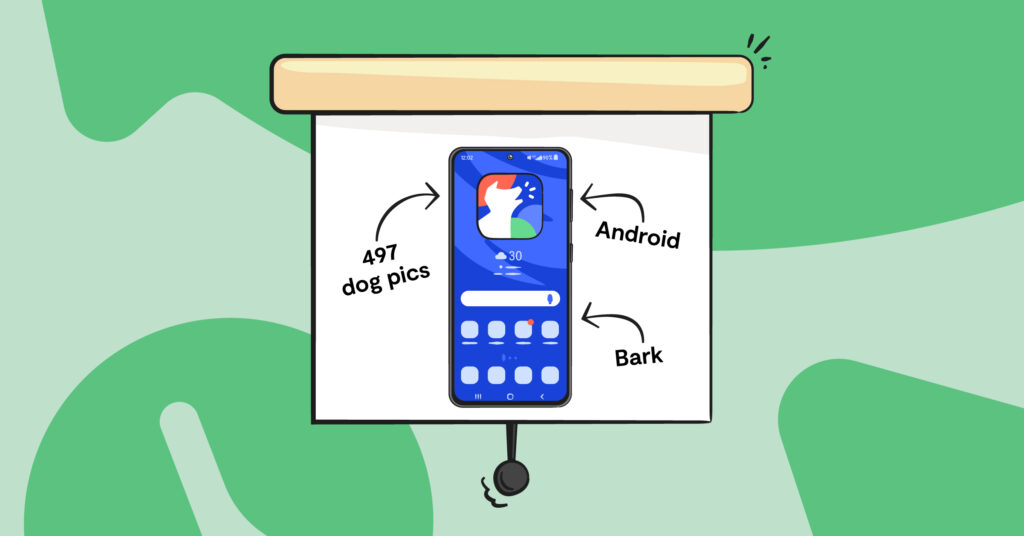 Kids phone illustration with pull-down screen