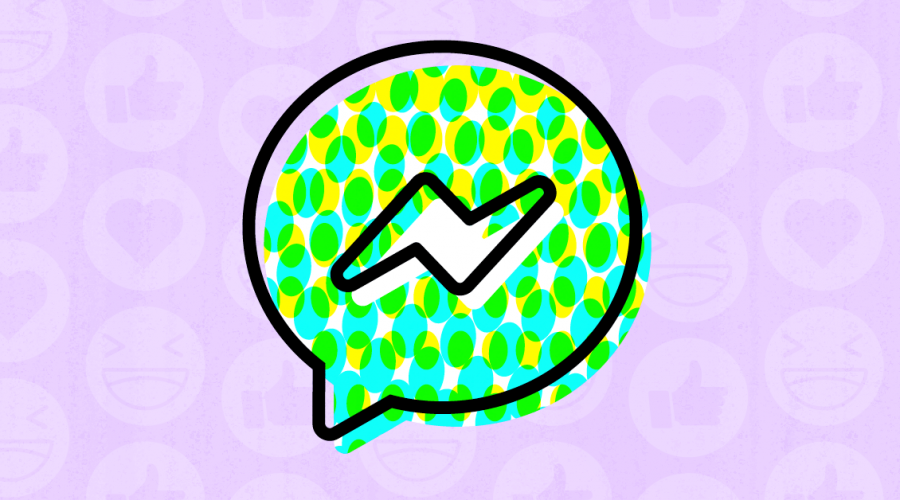 The Messenger Kids logo against a light purple background