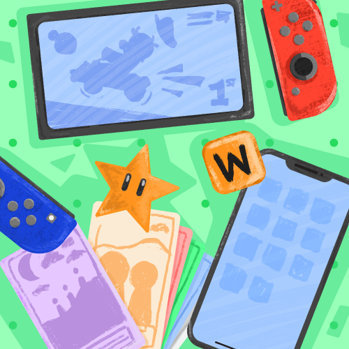 Illustration of Nintendo Switch and smartphone