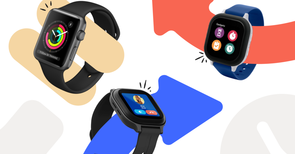 Smartwatches for kids image with three watches