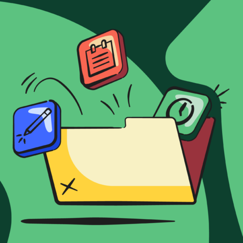 Organizational apps in a folder