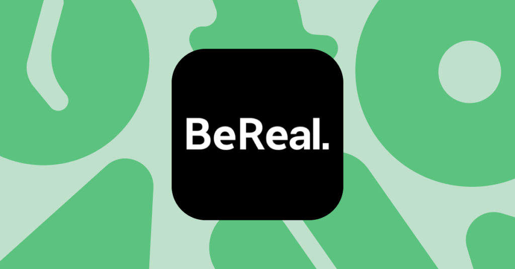 BeReal app logo on green background