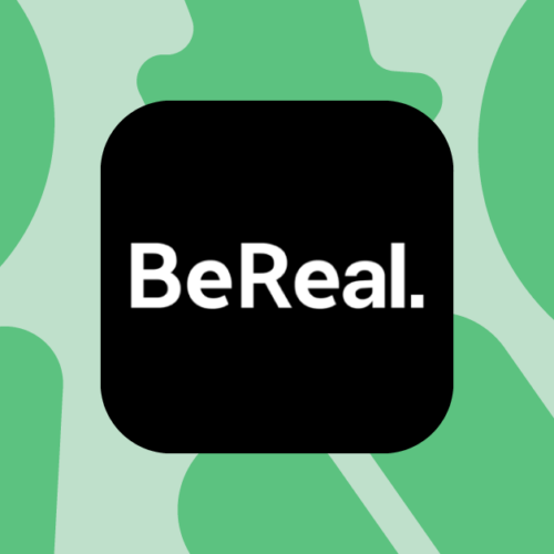 BeReal app logo on green background