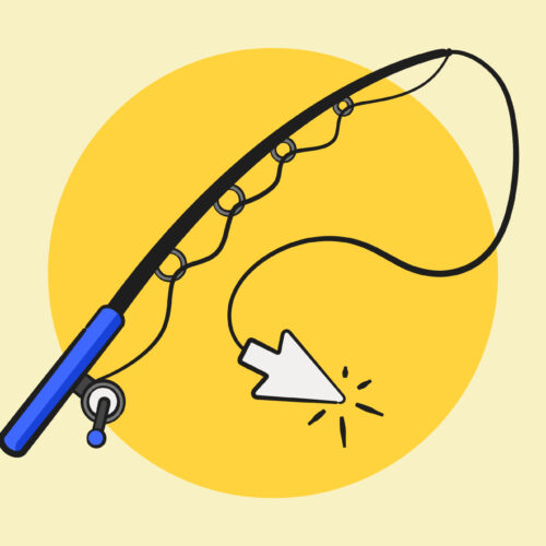 What is clickbait header image of fishing pole with cursor
