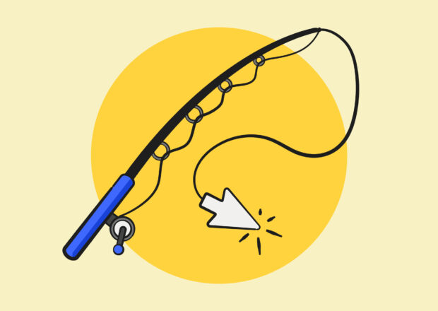 What is clickbait header image of fishing pole with cursor