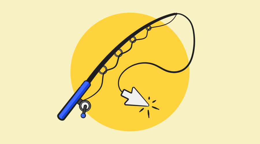 What is clickbait header image of fishing pole with cursor