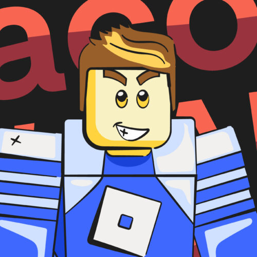 graphic of roblox slang with lego-type character