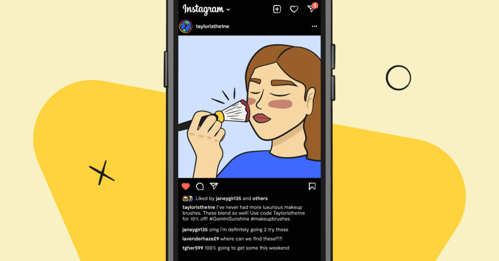 Instagram post featuring make-up influencer: social media influencers impact on youth