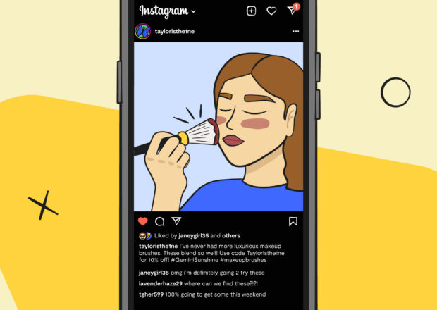 Instagram post featuring make-up influencer: social media influencers impact on youth