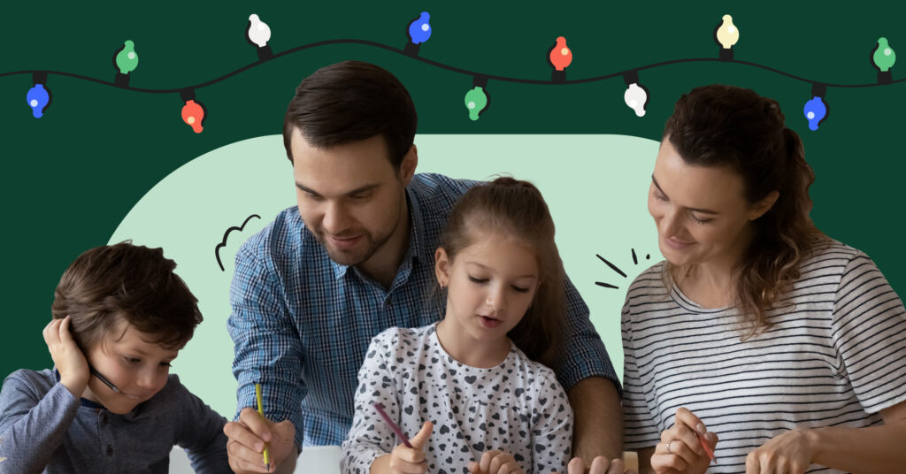 games to play for christmas header image - family playing together