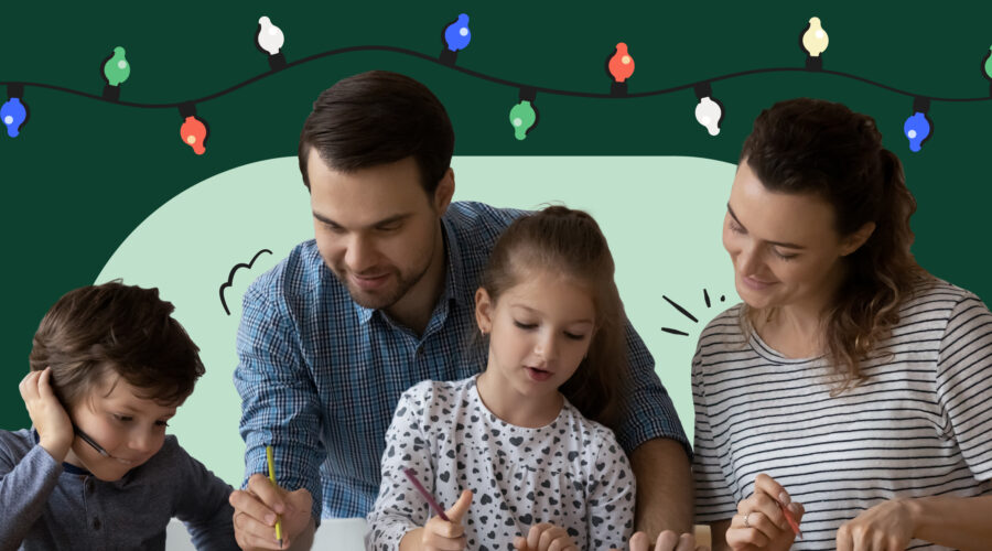games to play for christmas header image - family playing together