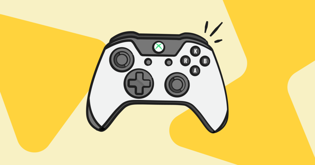 gaming controller with yellow background