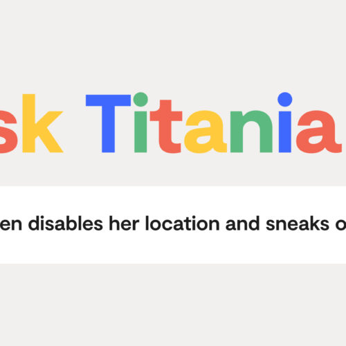 Ask Titania logo with search query