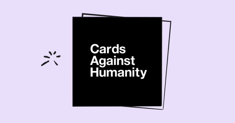 cards against humanity logo on purple background
