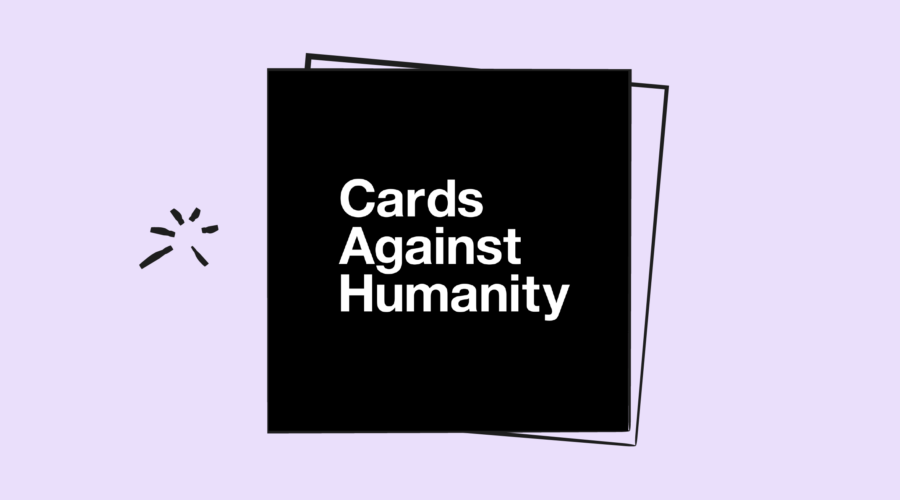 cards against humanity logo on purple background