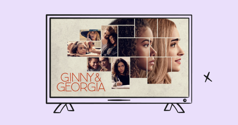 ginny & georgia poster in an illustrated TV