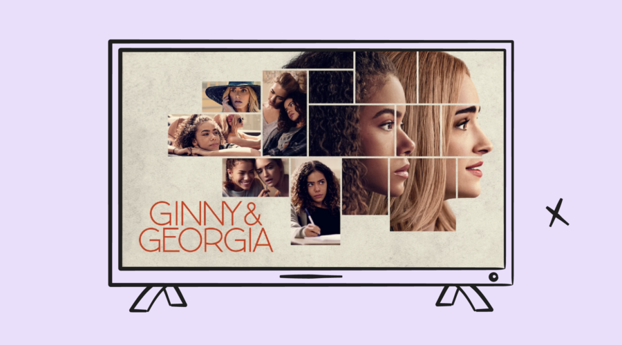 ginny & georgia poster in an illustrated TV