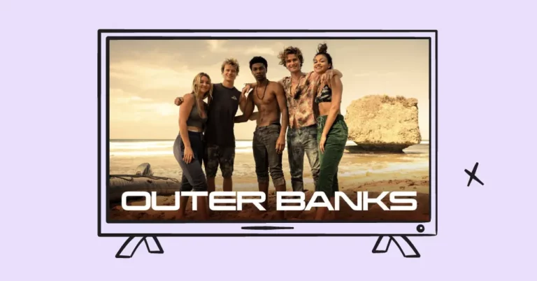 outer banks poster in an illustrated TV