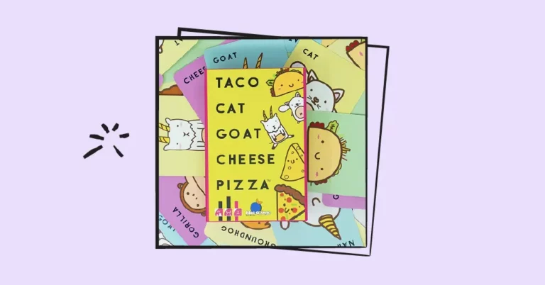 taco cat goat cheese pizza box, purple background