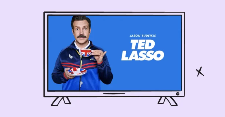 ted lasso title screen in an illustrated tv