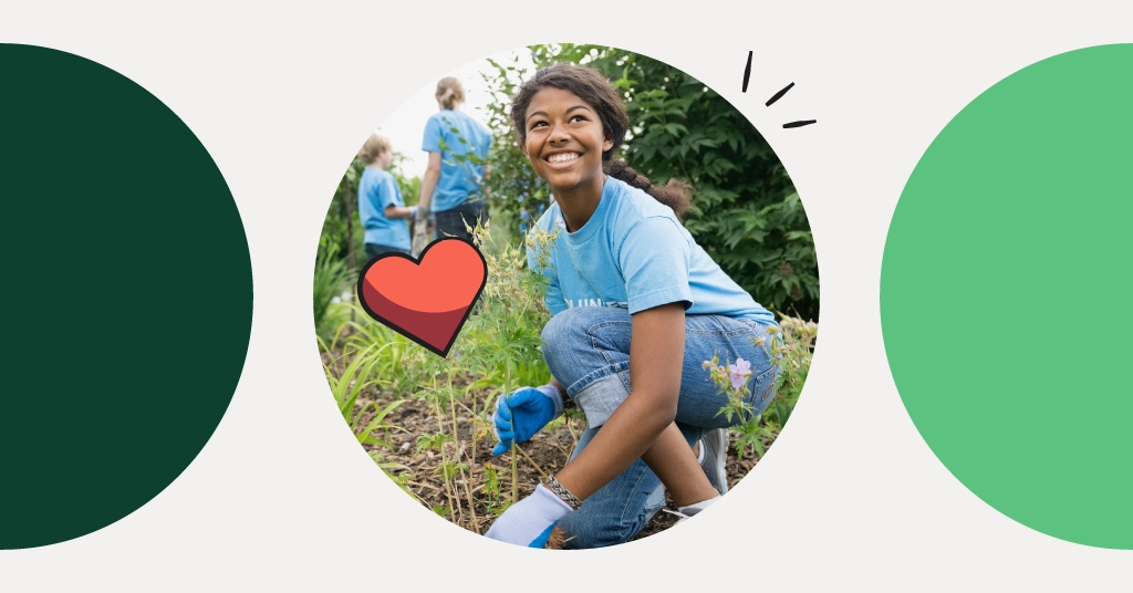 teen girl gardening 