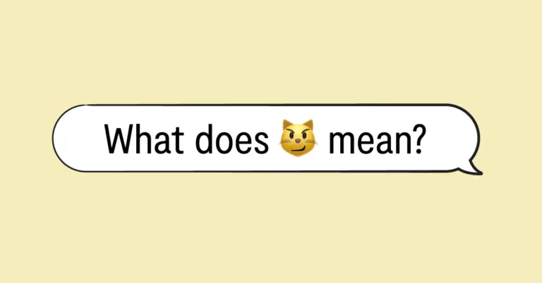 "what does the cat emoji mean" in a speech bubble
