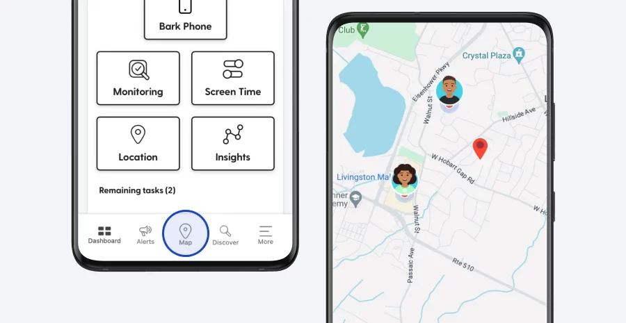 Bark Phone images with new location features