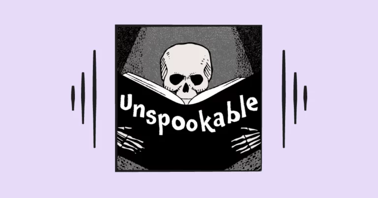 unspookable podcast cover with purple background