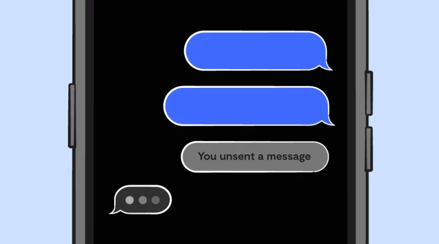 text message thread with one "unsent" message