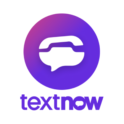 TextNow logo (white text alert in purple circle)