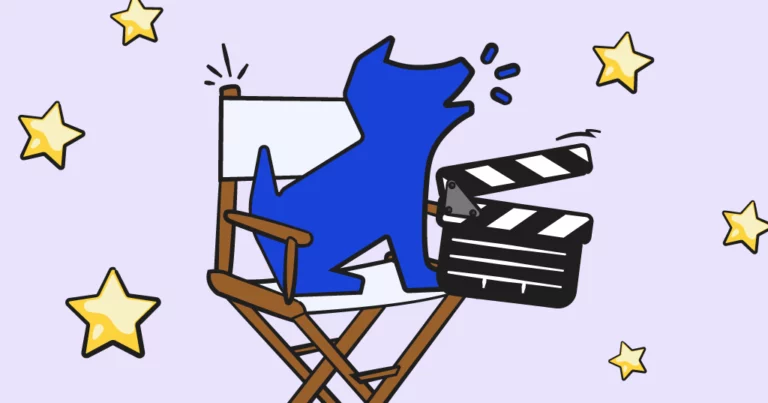 bark logo in a director's chair with a clapperboard