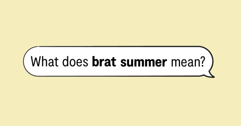 "What does brat summer mean?" in a speech bubble