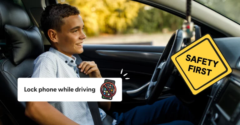 teen in the driver's seat of a car