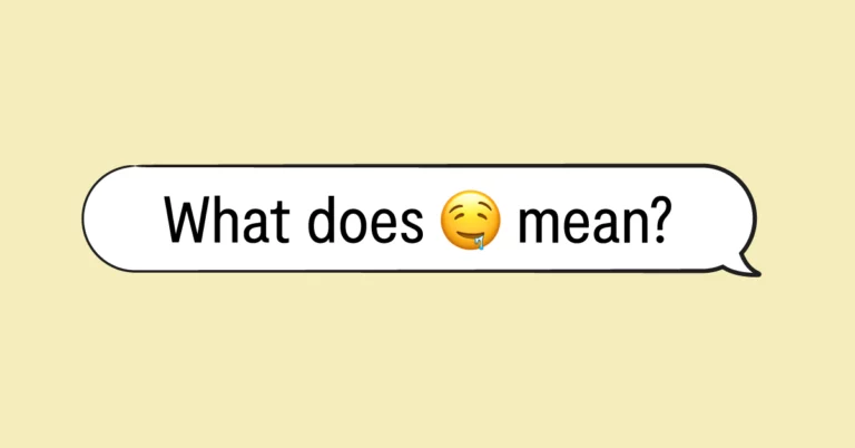 "What does the drool emoji mean?" in a speech bubble