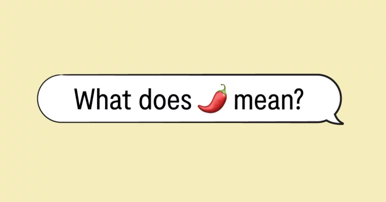 "What does the red pepper emoji mean?" in a speech bubble