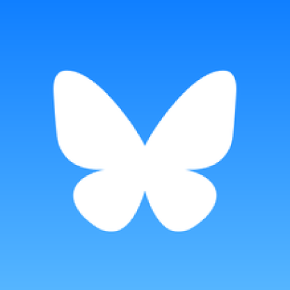 White butterfly silhouette over bright blue background