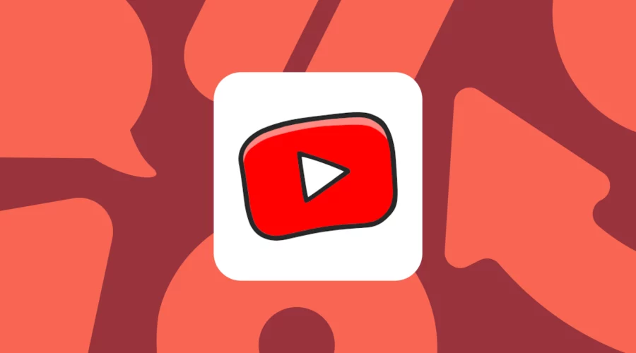 YouTube Kids logo over red background