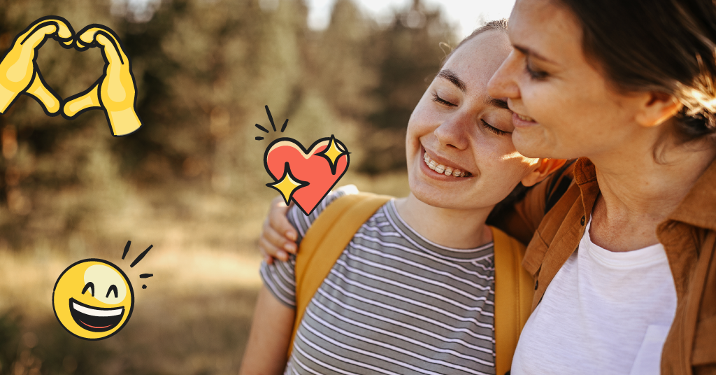 mom and daughter hugging