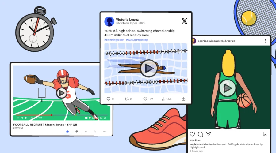 illustrated social media profiles for athletes