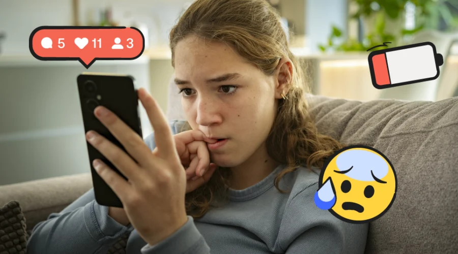 teen girl on a smartphone