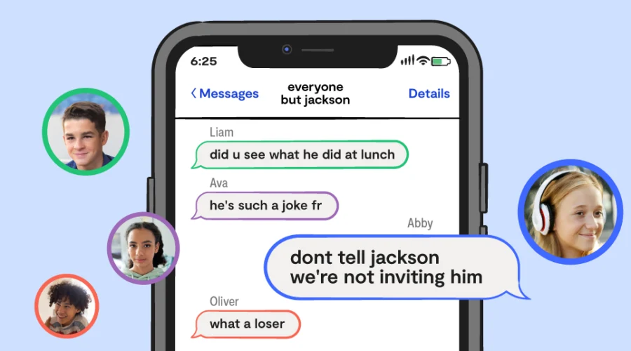 group chat messages depicting bullying