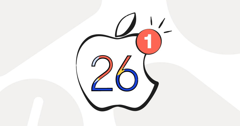 apple logo with a colorful 26 in the center