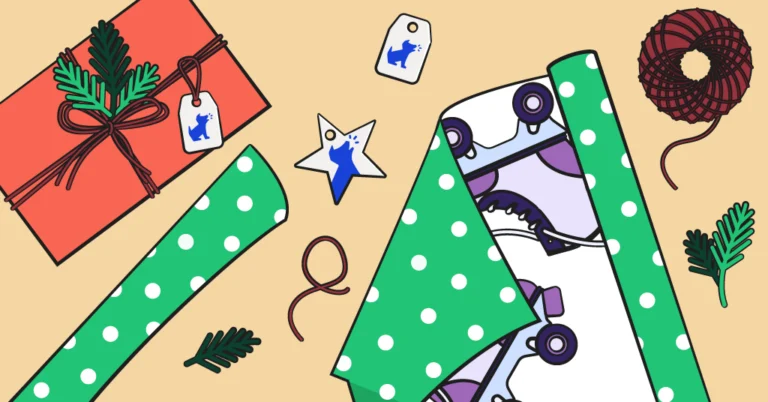 illustrated gift warpping and presents